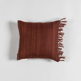 Upcycled Wool & Silk 12x12 Cushion Cover, Chocolate Brown - Eyaas